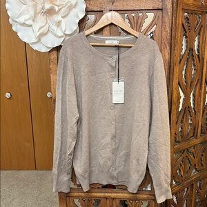 Classic Tan Cardigan Sweater